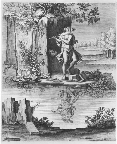 "Olimpo", prato de "As Imagens ou Tableaux de Platte Pintura dos Dois Filósofos Sofistas Gregos", de Blaise de Vigenère, 1615 de Leonard Gaultier